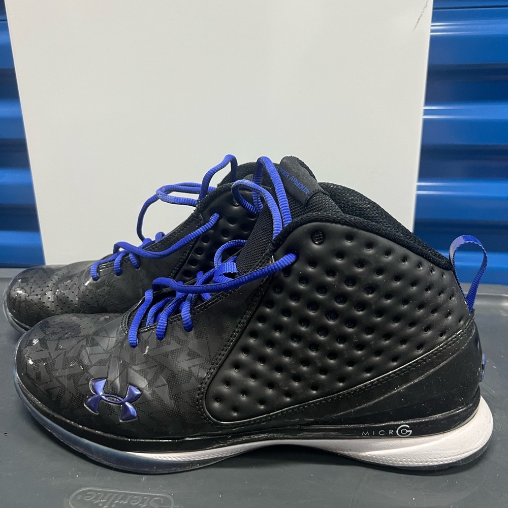Under Armour Black and Blue High-Top Sneakers